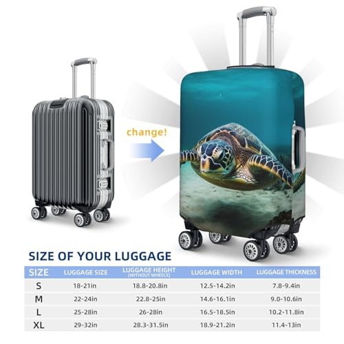 Travel Luggage Cover Underwater Diving Sea Turtle Spandex Suitcase Protector Washable Baggage Covers Fashion Elastic Scratch-Resistant Luggage Cover Protector Fits 18-32 Inch Luggage4
