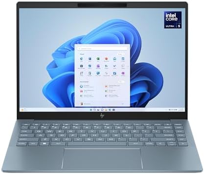 HP Pavilon Plus 14-ew1000sf Ordinateur Portable 14" 2.8K OLED 120 Hz, PC Portable (Intel Core Ultra 5 125H, RAM 16 Go, SSD 512 Go, Intel Arc Graphics, Windows 11), Laptop Bleu, Clavier AZERTY