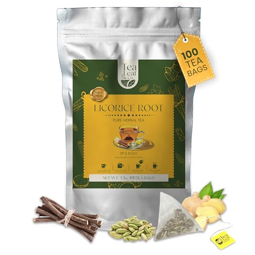 Image of Licorice Root Herbal Tea 200gm /7oz, Natural Herbal Infusion, 100 Tea Bags | Pure Ingredients, Spiced Blend with Cardamom, Ginger & Cinnamon, Rich Aromatic Flavor, Easy to Brew, Anytime Refreshing Tea