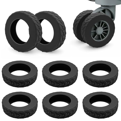 Minfuerang 8 Pièces de Protège Roues de Valise, Housses de roulettes de Valise, Couvertures Protectrices de Roue en Silicone pour Chaises de...