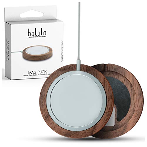 balolo Holz Mag Puck Halter entworfen für MagSafe Ladegerät Charger (Ladegerät Nicht enthalten)