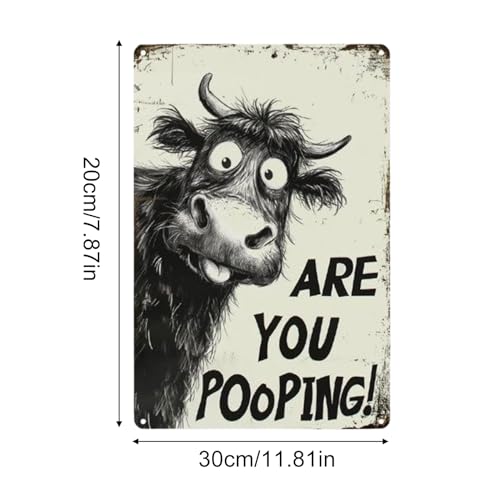 Póster de metal para baño de 30 x 20 cm ideal para decorar con humor y estilo moderno 7