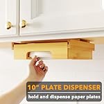 SpaceAid 10-inch Paper Plate Dispenser (Need 11.3 Inches Deep Cabinet Space) Under Cabinet Bamboo Plates Holder, Kitchen Vertical Dipensers Caddy, Bamboo - Image 2