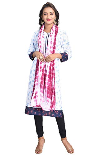 Image of Women's Pure Cotton Traditional Authentic Shibori Tie Dye Dupatta Chunni