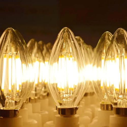 Image of kinis Vintage Style Candle Shape Light Bulbs /Bulb for Wall Light /Bulb for Hanging Light /Bulb for Pendant Light /Bulb for Chandelier /Bulb for Decorative Lights (KIN-C35 Bulb, Pack of 4)