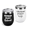 Husband and Wife Wine Tumbler Set, Wedding Engagement Anniversary Valentine’s Day Gifts for Couple Husband Wife Bride…