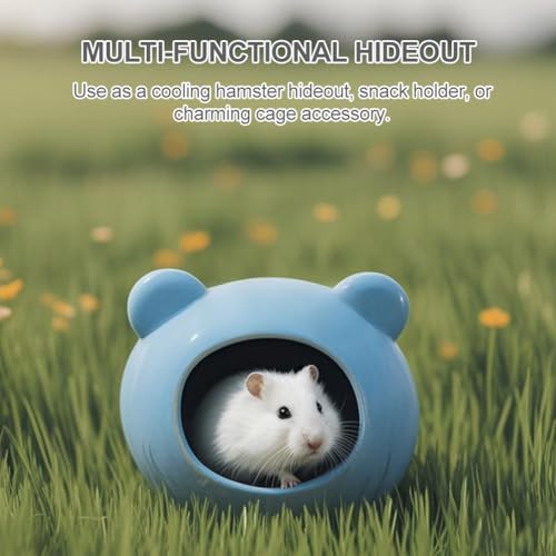 Butyeak Keramik Hamsterhaus, Hamster Versteck mit Tunnel, für Kleine Rassen, 8.1 x 6.5 x 5.2 cm, 20 g, Innenbereich, Bodenmontage, Keramik, Zwerghamster, Ratte, Mäuse