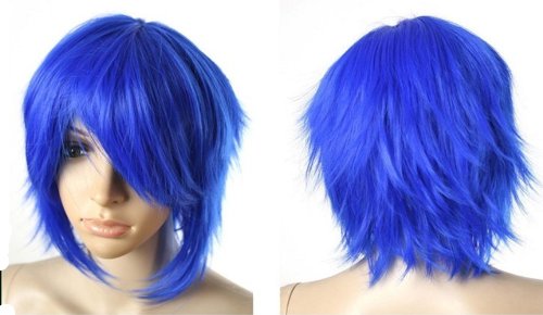 Yu look VOCALOID Kaito Sexy Heat Resistance Short Blue Cosplay Wig Anime Show & Party & Performance Hair Full Wigs