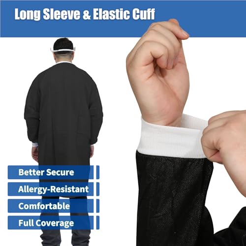 Image of Dental Disposable Lab Coats | Durable SMS 45g Soft Knit Cuffs & Collar With 3 Pockets