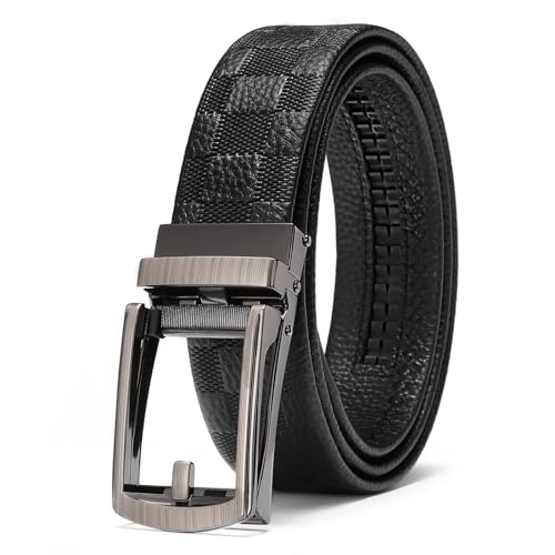 GOIACII Genuine Leather Ratchet Belt for Men Tactical Gun Belt Mens Golf Belt with Automatic Slide Buckle
