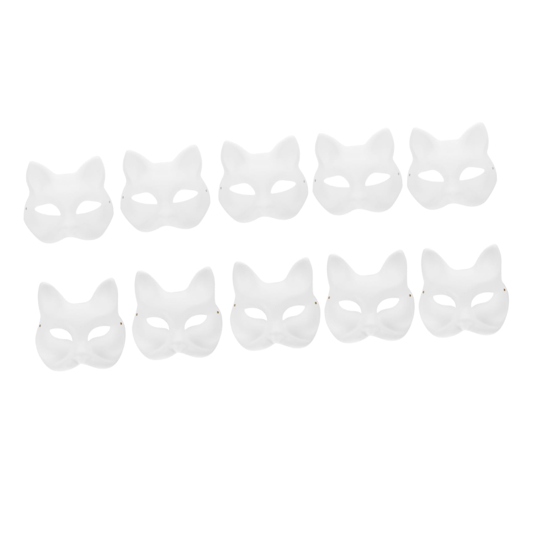 VOSAREA 10pcs Diy Blank Masks Paper Pulp Masks for Halloween Masquerade Parties Realistic Design for Craft Projects Suitable for All Ages for Costumes Fashion Shows and Special Events