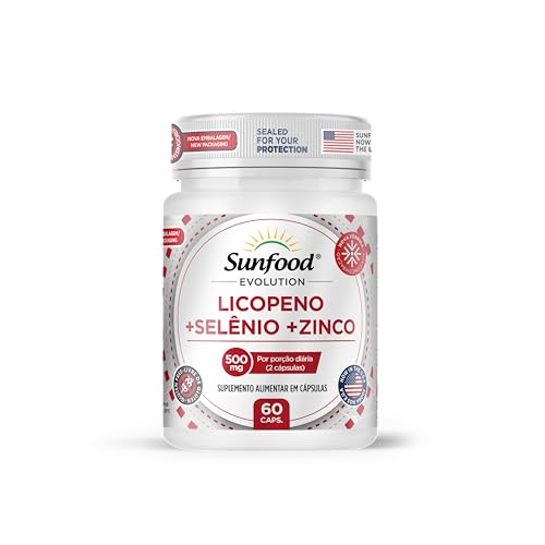LICOPENO + SELÊNIO + ZINCO 500MG 60 CAPSULAS SUNFOOD EVOLUTION