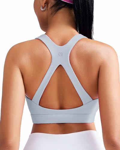 Image of RUNNING GIRL Sports Bras for Women High Support Molded Cup High Impact Sports Bras with Sewn in Pads Racerback Running Bra(3113 Ash Grey M)