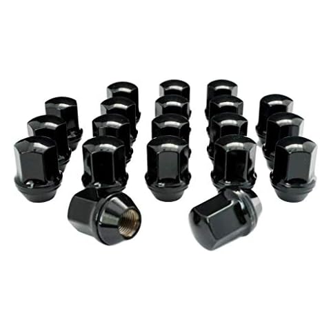 Set of 20 Eisen 14x1.5 Black OEM Factory Style Lug Nuts Compatible for Stock Wheels Camaro, Charger, Challenger, Grand Cherokee Cover