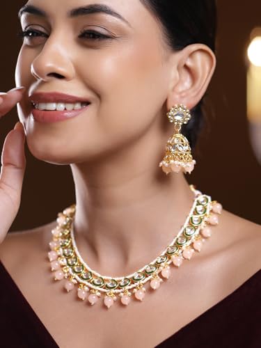 Image of Rubans Necklace Set Kundan Traditional Statement Jewellery Gift for Women & Girls
