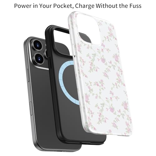 Coque iPhone 14 Pro double couche antichoc compatible induction motif fleurs - 3