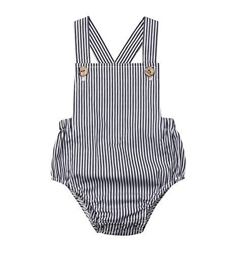 Image of doublebabyjoy Newborn Baby 1 Piece Summer Romper Baby Girl Boy Solid Color Jumpsuit Sleeveless Backless Overalls Outfits