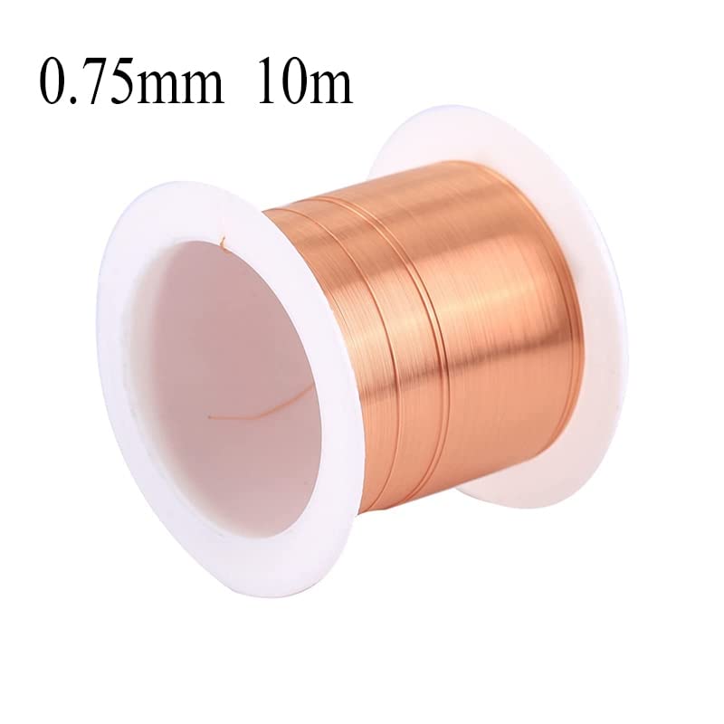 GatherTOOL Coil Copper Wire Dia 0.1mm/ 0.2mm/ 0.3mm/ 0.4mm/ 0.5mm /0.6mm/ 0.7mm/ 0.8mm/ 1.2mm Cable Copper Wire Magnet Wire Enameled Copper Winding Wire (Color : 0.75mm 10m)