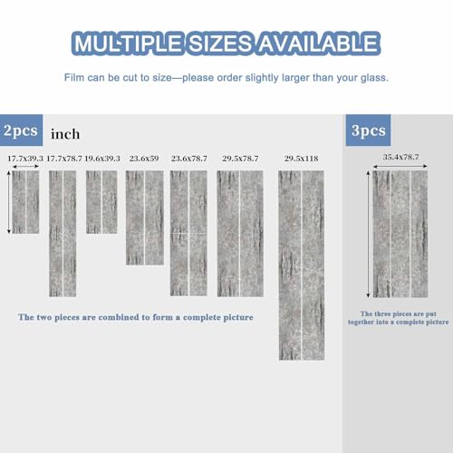 Vinilo para ventana gris de privacidad 17.7" x 78.7" miniatura 7