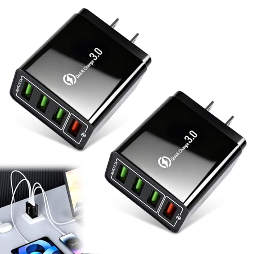 Pro Phone Charger Pro Charger 4-Port Wall with Intelligent Temperature Control Travel Fast Charging Wall Charge for Travel & Home Universal Compatibility for All Phones (2 PCS)