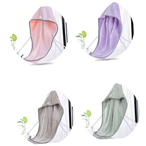 Balacoo 2 Peças Toalha De Cabelo De Lã Coral Turbante De Cabelo Envoltório De Cabelo De Microfibra T