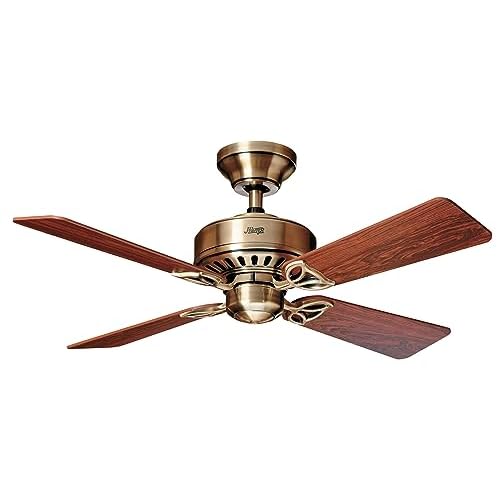 Hunter Deckenventilator Bayport Wendeflügel, 1 Stück, 107 cm, messing antik / eiche / rosenholz, 24174
