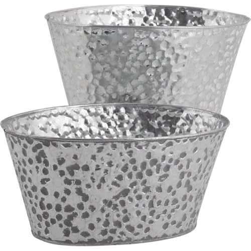 AUBRY GASPARD - Corbeille en Zinc Bosselé 26X19X13 cm - Finition Patinée - Design Élégant et Moderne - Idéale pour Intérieur et Extérieur - Couleur...