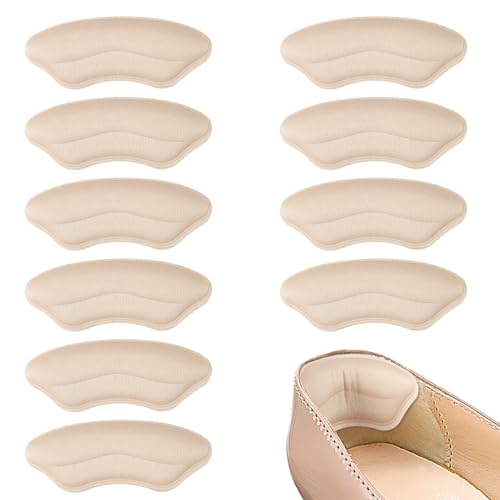 Image of NOWFRESH Heel Grips for Womens Shoes - 10 Pairs Self-Adhesive Heel Pads, Cushion Inserts for High Heels，Prevent Blisters & Slip, Comfort Fit for Women (Pale Apricot)