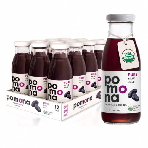 Pomona Organic Pure Prune Juice, No Sugar Added, 12-pack