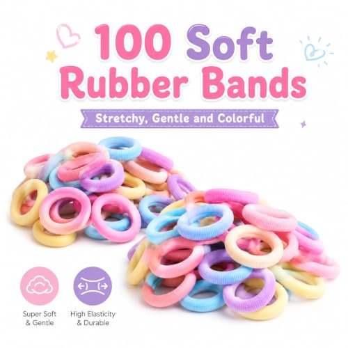 Image of 140 Pcs Hair Accessories for Kids Girls | Cute Baby Hair Clips, Rubber Bands & Mini Claw Clips Combo | Hair Accessories for Baby Girl | Kids Hair Clips Set | Mixed Designs