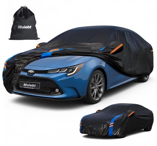 Image of Custom Fit Car Cover for Toyota Corolla (2000-2026), Upgraded Waterproof All Weather Outdoor Auto Cover with Driver Door Zipper & Mirror Pockets, UV /Snow /Dust Protection