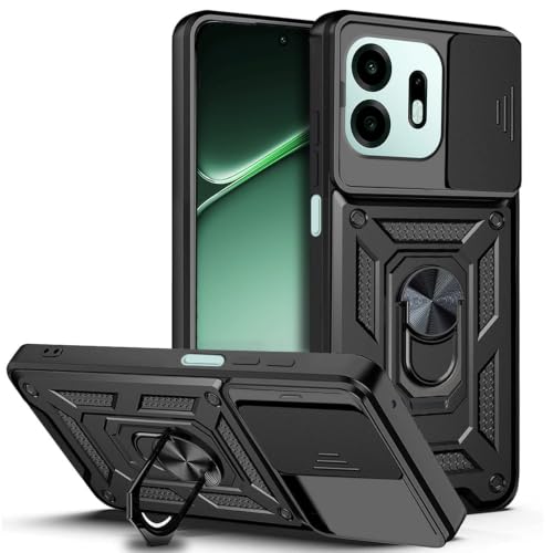 Image of AESTMO Tough Armor OnePlus N6 5G Bumper Back Case Cover | Ring Holder & Sliding Camera Shield Cover | 360 Degree Protection Back Case Cover for OnePlus N6 5G (Black)