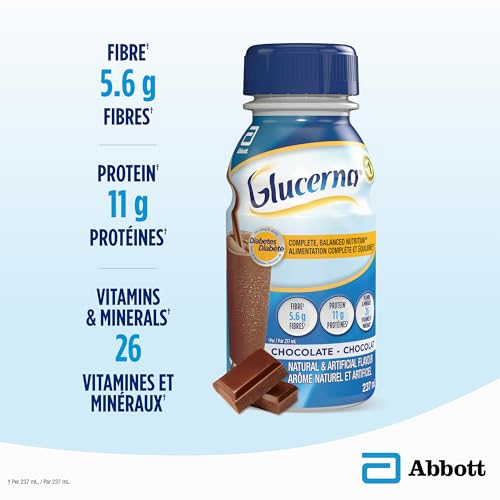 Glucerna Nutritional Drink, Meal Replacement Shakes, Complete, Balanced Nutrition For People With Diabetes, Chocolate, 24 x 237-mL Bottles - Image 3