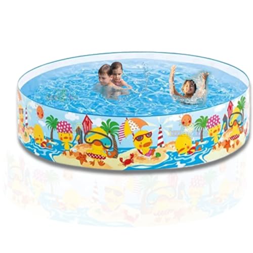 Image of LONGMIRE 5 Ft Round Swimming Pool for Kids Folding & Durable Swim Center Pool for Kids 1 to 5 Years No Need for an Air Pump - Multicolor