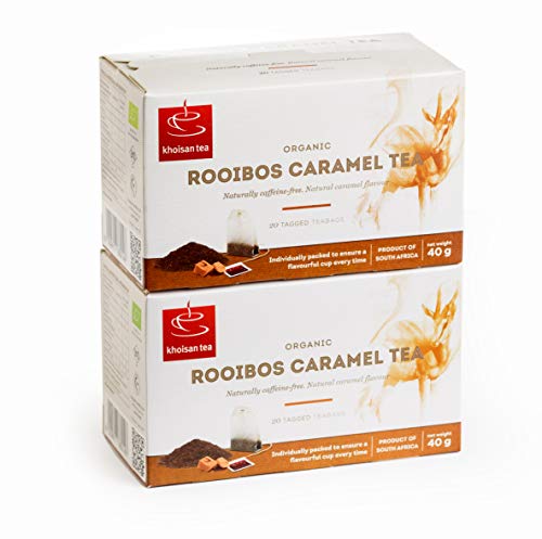 Caramel Organic Rooibos Tea 40 Enveloped Tagged Teabags