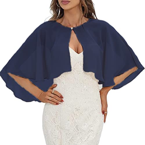 HEREAD Soft Chiffon Shrugs Shawls and Wraps for Evening Dresses Wedding Cape Cover Up Bridal Accessories for Brides and Women4
