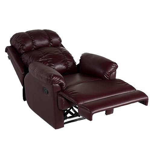 Image of Recliners India 369 Single Seater Recliner Sofa | 3 Modes of Comfort | Manual Recliner Chair | Cushion Armrest | Living Room Recliner Sofa | 1-Year Manufacturer Warranty | Colour- Burgundy
