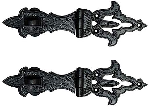 Adonai Hardware "Jediel" Antique Iron Hasp and Staple (2, Black Powder Coated)