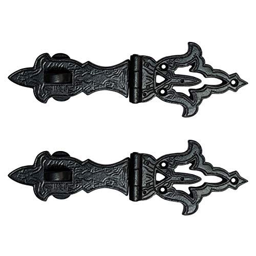 Adonai Hardware "Jediel" Antique Iron Hasp and Staple (2, Black Powder Coated)