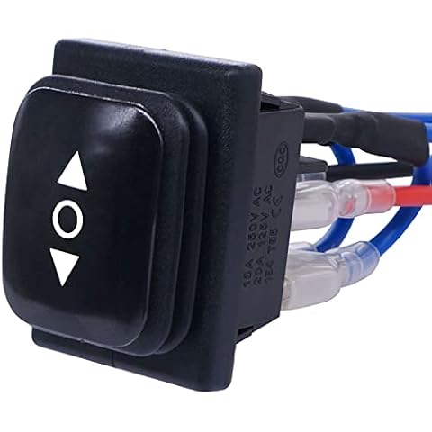 weideer Reverse Polarity Switch Waterproof 12V RV Jack Switch ON/Off/ON Momentary Rocker Toggle Switch with Jumper Wires Cover