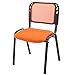 Produktbild Bürostuhl Konferenzstuhl Besucherstuhl orange gepolsterte Sitzfläche stapelbar 52,5 x 45 x 80 cm Stapelstuhl Metallrahmen schwarz