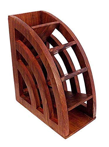Image of BAMBBLE Wooden Remote Control Storage Holder Stand Organizer Rack