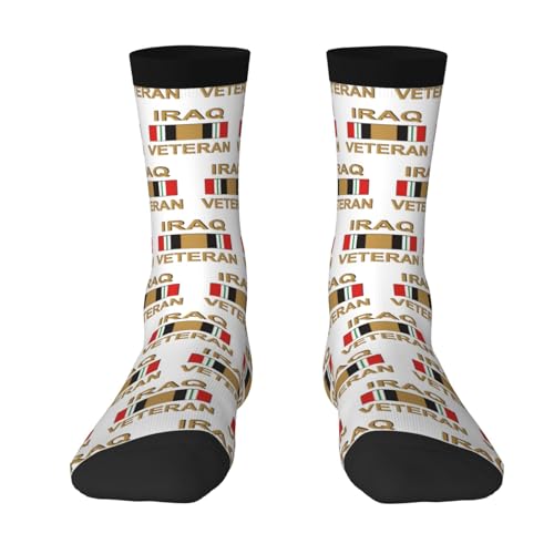 Chaussettes en coton pour hommes, motif vétéran de l'Irak avec ruban, chaussettes décontractées