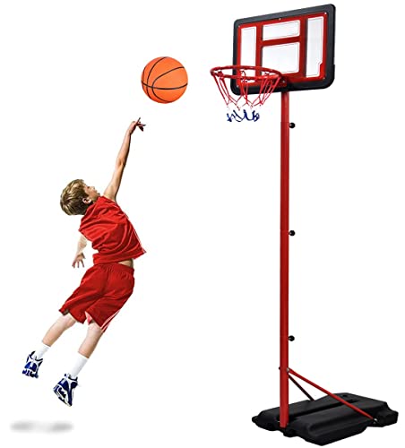 SKY LAND Adjustable Basketball Hoop & Stand Set Height 145250 cm Indoor & Outdoor Basketball Game Stable Base Steel Pole Backyard & Home Sports