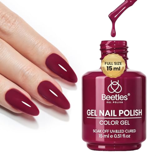 Image of Beetles Midnight Burgundy Gel Nail Polish, 15ML Dark Red Gel Polish