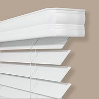 Vista 3 de Persianas imitación de madera sintética de 2 pulgadas para oscurecer habitaciones, sin cordón, color blanco