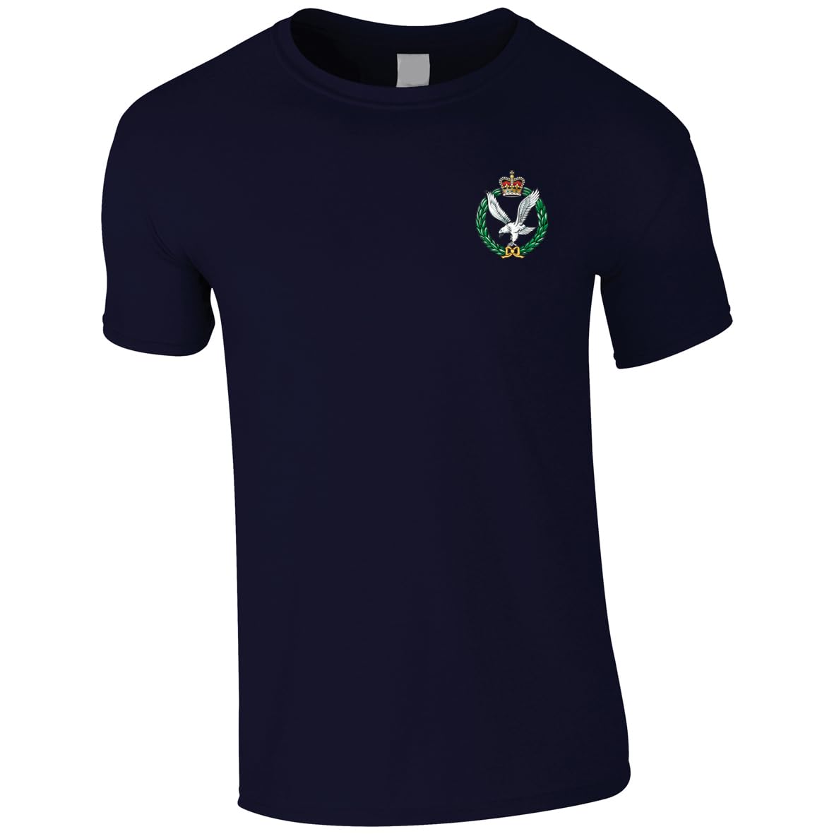 HiViz Kings Embroidered Army Air Corps Men's Tshirt British Army Insignia MOD Embroidery ** 9 Colours Available ** (UK, Alpha, L, Regular, Regular, Navy)