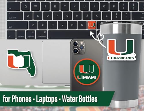 Image of UMiami Sticker Gift Pack for Car Water Bottle Phone (Miami Hurricanes)