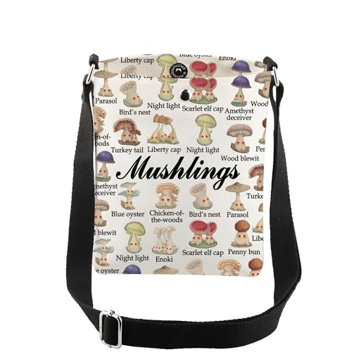 CMNIM Mushlings Gifts Cute Mushroom Crossbody Bag for Women Mushroom Shoulder Purse Bag Mushroom Lovers Gifts