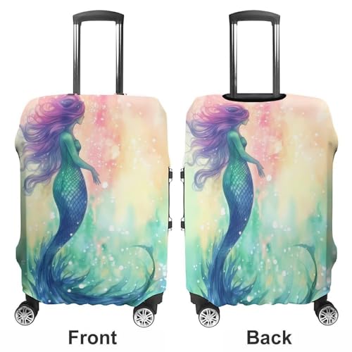 Travel Luggage Cover Beautiful Mermaid Tail Elasticity Washable Baggage Covers Suitcase Protector Fits 18-32 Inch Luggage3